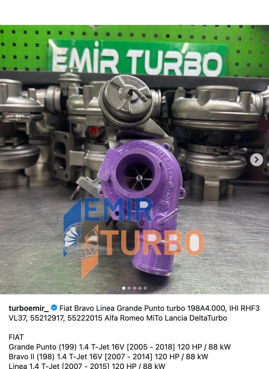 IHI RHF3 Turbo — Fiat Bravo/Linea/Grande Punto 1.4 T-Jet turbo