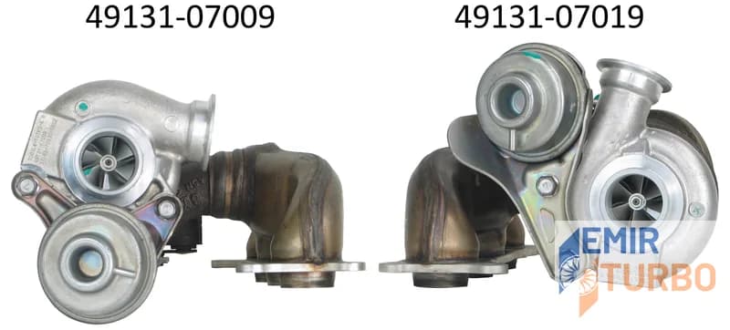 Pair MHI TD03L4-10TK3-4.9 Turbo BMW 1 3 CI Bi-turbo N54 49131-07009 07019 turbo